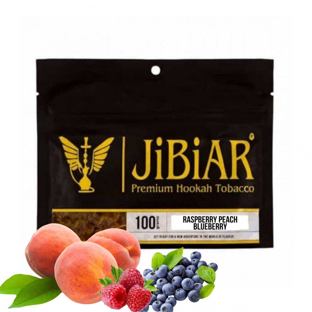 Табак Jibiar Raspberry Peach Blueberry (Джибиар Малина Персик Черника) 100g (срок годности истек)