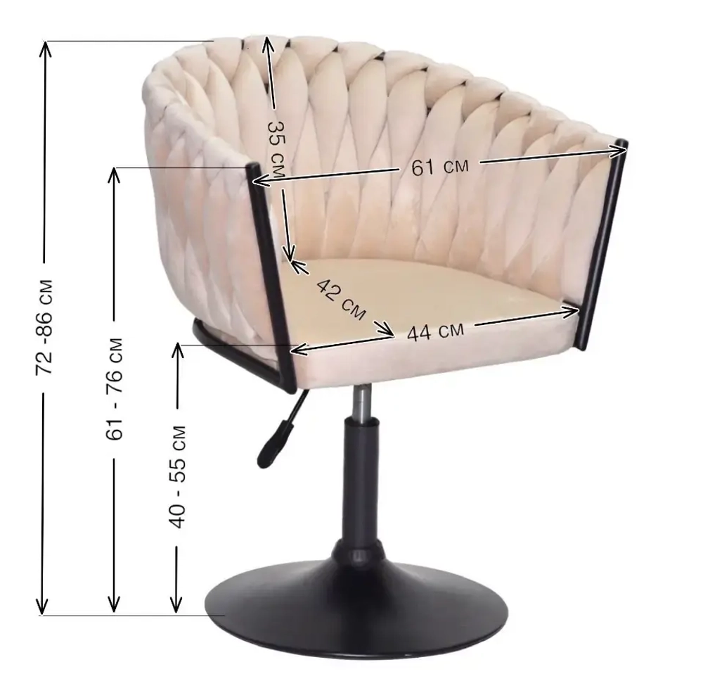 Парикмахерское кресло Lolita Black на диске