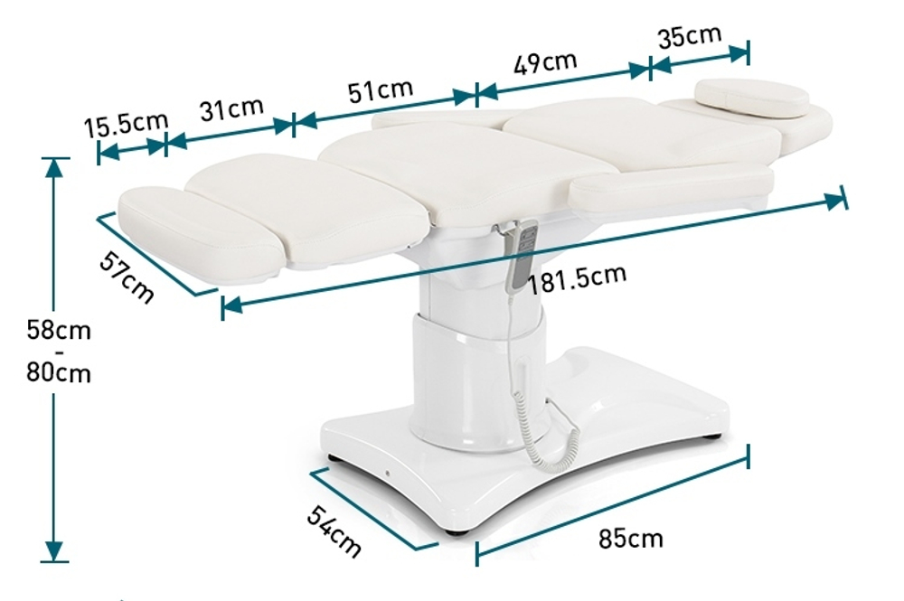 Косметологічна електрична кушетка L337, (3 мотори) White