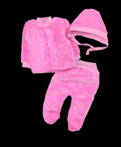 Комплект 3в1: кофта, повзунки, шапочка "Серденько", набивна махра ТМ “UA”