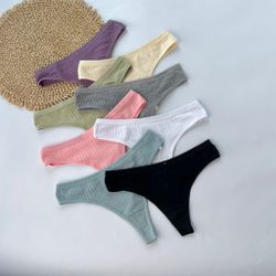 Стрінги в широкий рубчик