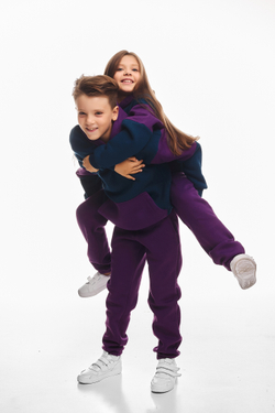 Дитячий спортивний утеплений костюм Kindamor Active Heat Purple/Blue, фліс для хлопчика