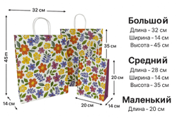 Набор подарочных пакетов - 3 штуки