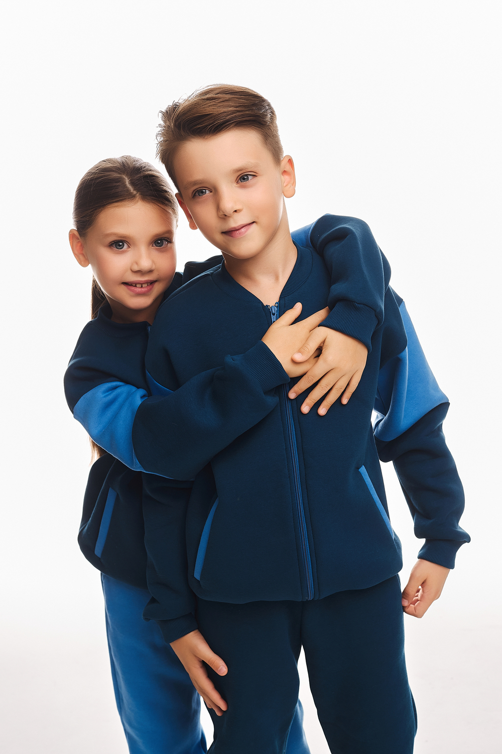 Дитячий спортивний утеплений костюм Kindamor Little Explorer Blue, фліс, на змійці, для хлопчика