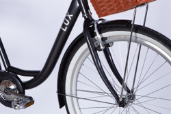 Велосипед городской 26 дюймов Dorozhnik Lux Velosteel 2025 с корзиной и багажником, рама 17"