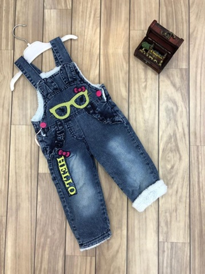 Напівкомбінезон "Hello", джинс на махрі ТМ "Aynur" (68 см)