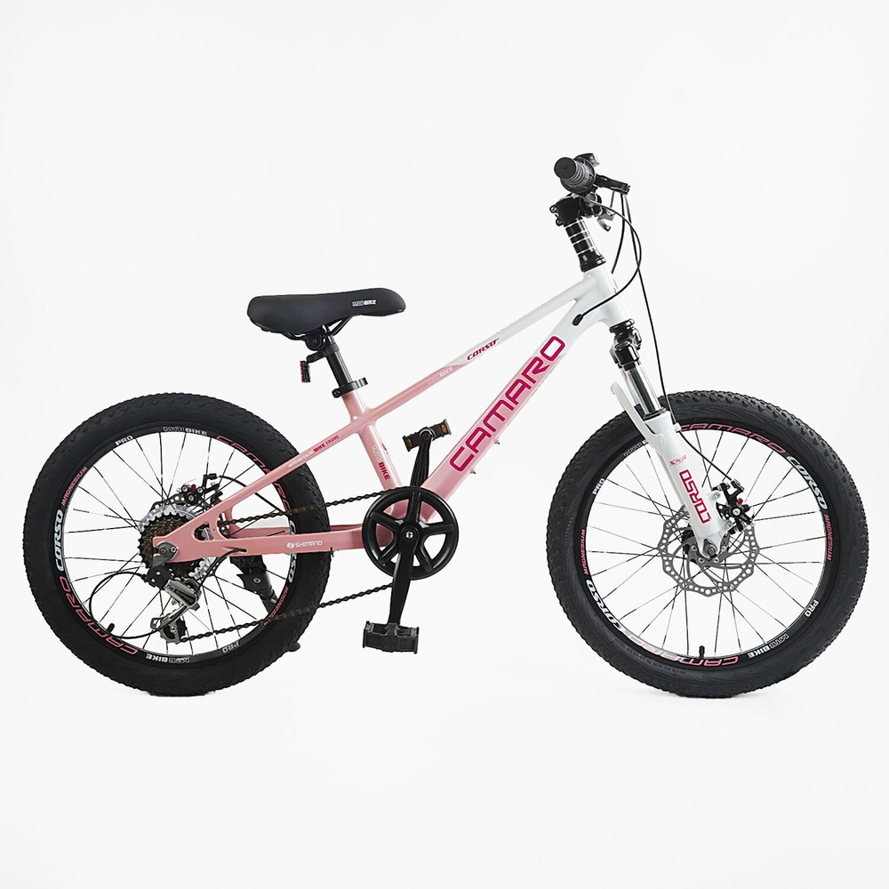 Детский спортивный велосипед 20 дюймов Corso Camaro магниевый, оборудование Shimano