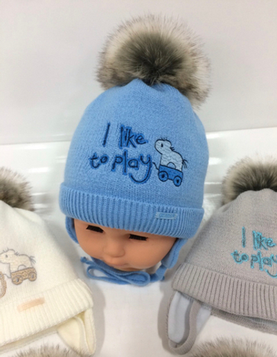Шапочка "I like to play", акрил ТМ "Grans" (р. 38-40)