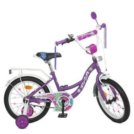 Детский велосипед для девочки Profi Blossom 16 дюймов с багажником Y16303, Y16302