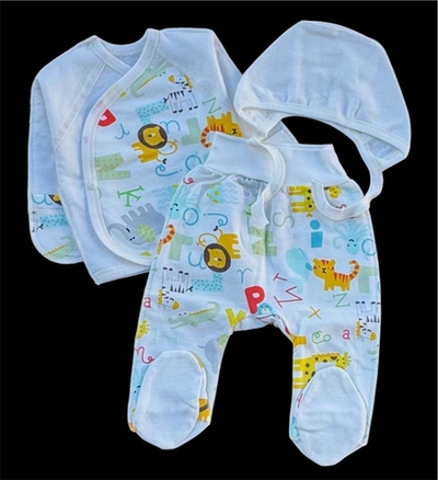 Комплект 3в1: льоля, повзунки, шапочка "Принт", футер ТМ “Happy ТОТ” (62 см)