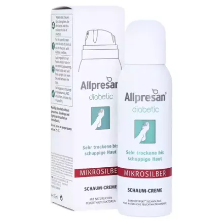 Крем-піна при лущенні та сухій шкірі стоп діабетиків allpresan diabetic microsilber