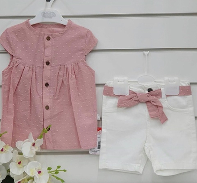 Костюм 2в1: блуза, шорти, батист, стрейч-котон "Bebetto" (104 см)