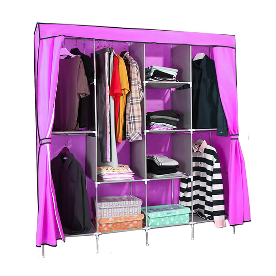 Складна тканинна шафа для одягу Storage Wardrobe 88165 на 4 секції Бузковий (N-2)