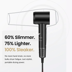 Фен Laifen профессиональный с ионизацией, 3 насадки, черный