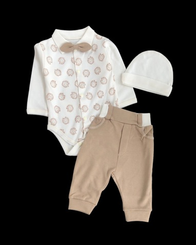 Комплект 3 в 1: боді з довгм рукавом, штани, шапочка "Зірка", інтерлок ТМ "Happy ToT" (56 см)