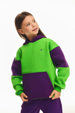 Дитячий спортивний утеплений костюм Kindamor Active Heat Purple/Green, фліс для дівчинки
