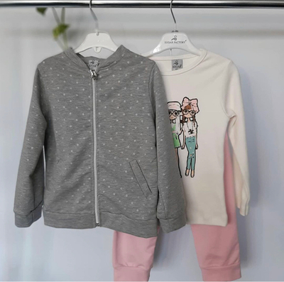 Костюм 3в1: кофта, реглан, штани, двунитка, бавовна "Sugar"