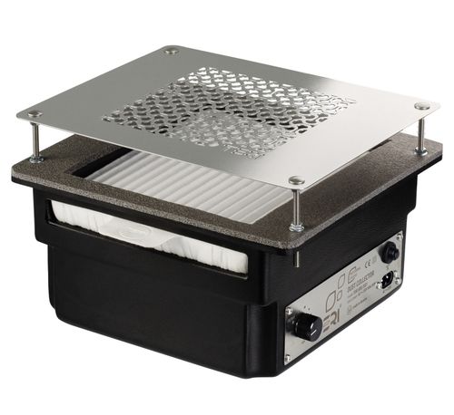 Врезная маникюрная вытяжка с HEPA фильтром Teri Turbo, цвет черный (сетка металлик)