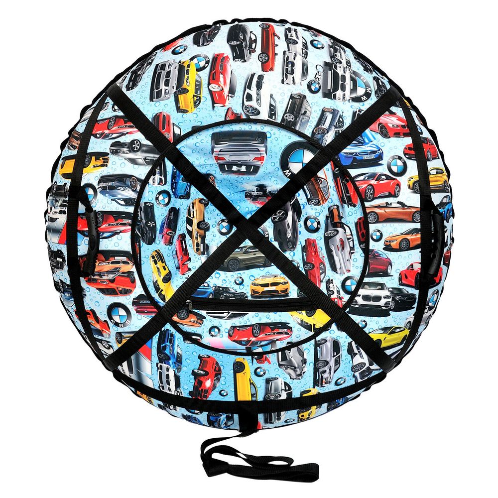 Надувные санки-ватрушки  для катания с горки "BMW" диаметр 100 см. (Оксфорд, ПВХ)