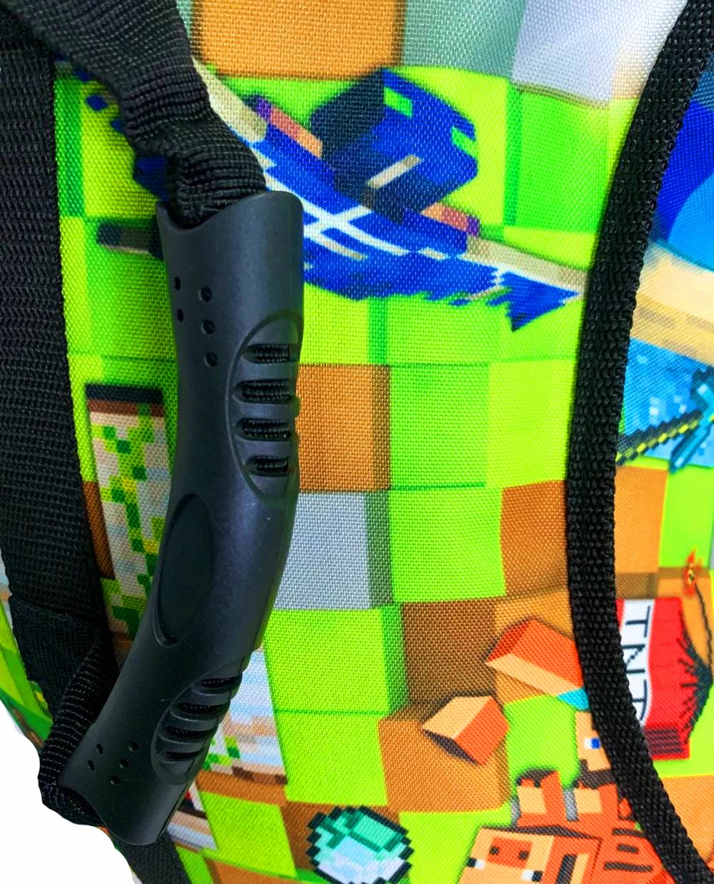 Надувные санки-ватрушки  для катания с горки "Майнкрафт" диаметр 100 см. (Оксфорд, ПВХ)