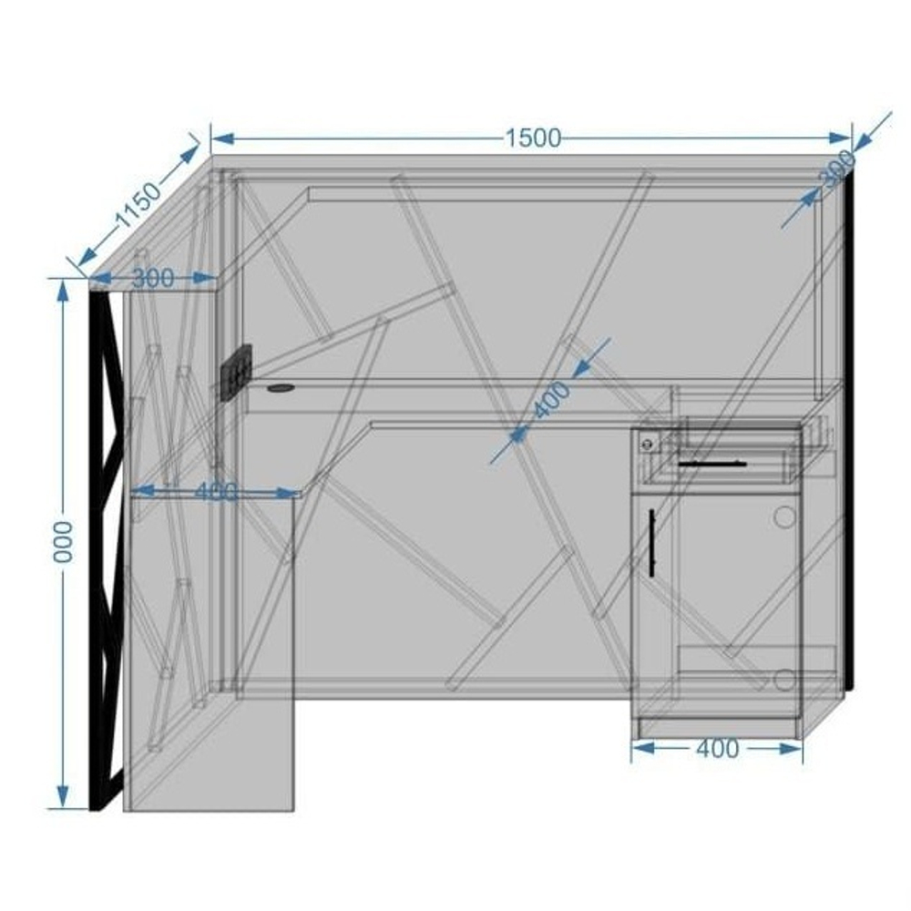 Адміністративна стійка Loft з підсвічуванням