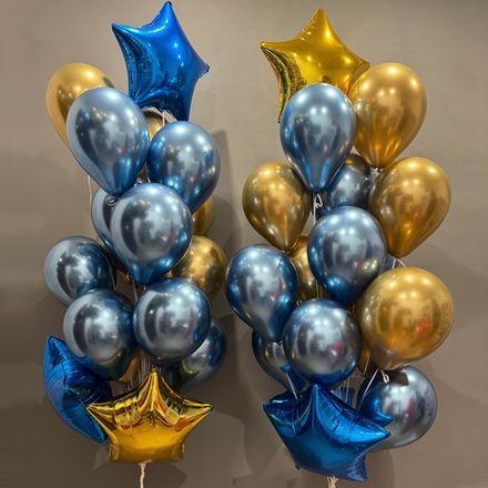 Сині та золоті гелеві кульки та зірочки
