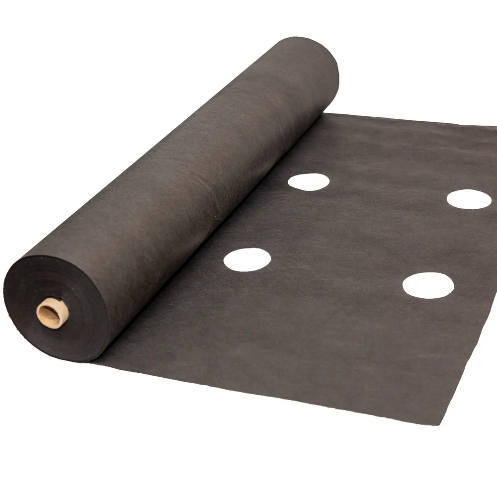 Агроволокно 90г./м2 1.07x50м. Черное с перфорацией 2 отверстия