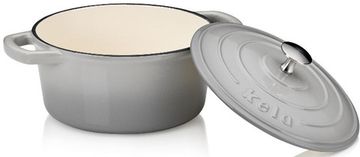 Каструля чавунна з кришкою Kela Calido 21 см 2.5 л Сіра (12605)