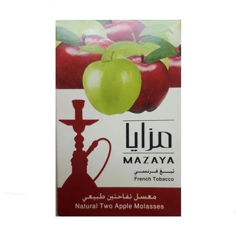 ТАБАК MAZAYA TWO APPLE (ДВОЙНОЕ ЯБЛОКО) 50ГР (СРОК ГОДНОСТИ ИСТЕК)