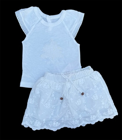 Костюм 2в1: майка, спідниця "TRIO ROSE", батист, бавовна ТМ "Bebetto"