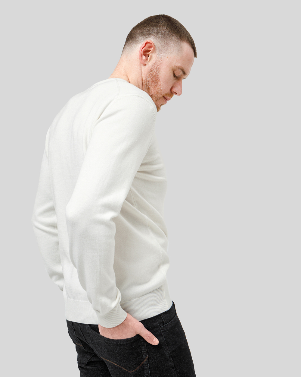 Джемпер чоловічий молочного кольору (арт. 7662300506)