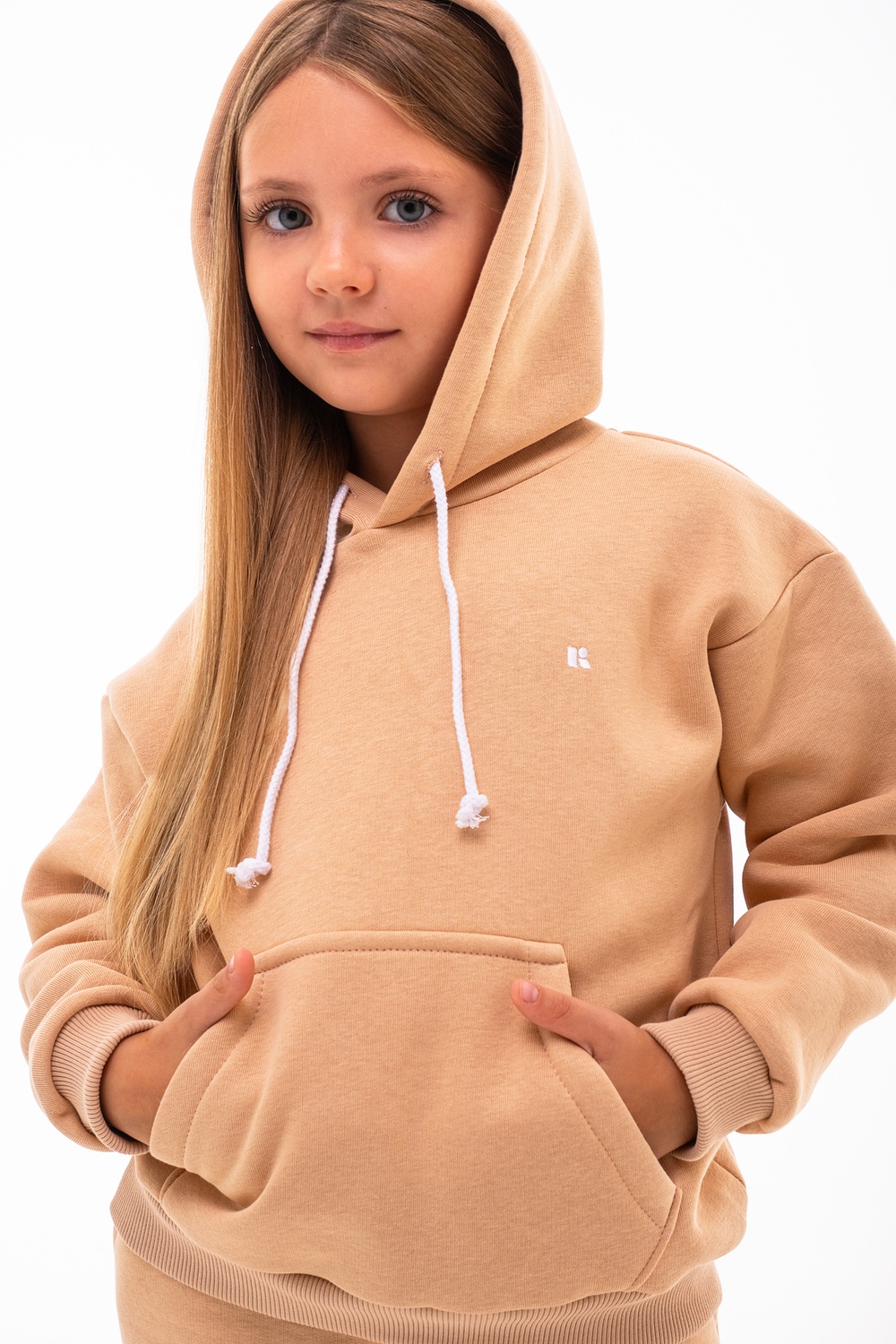 Дитячий спортивний утеплений костюм Kindamor Warm Autumn Beige для дівчинки, фліс бежевий