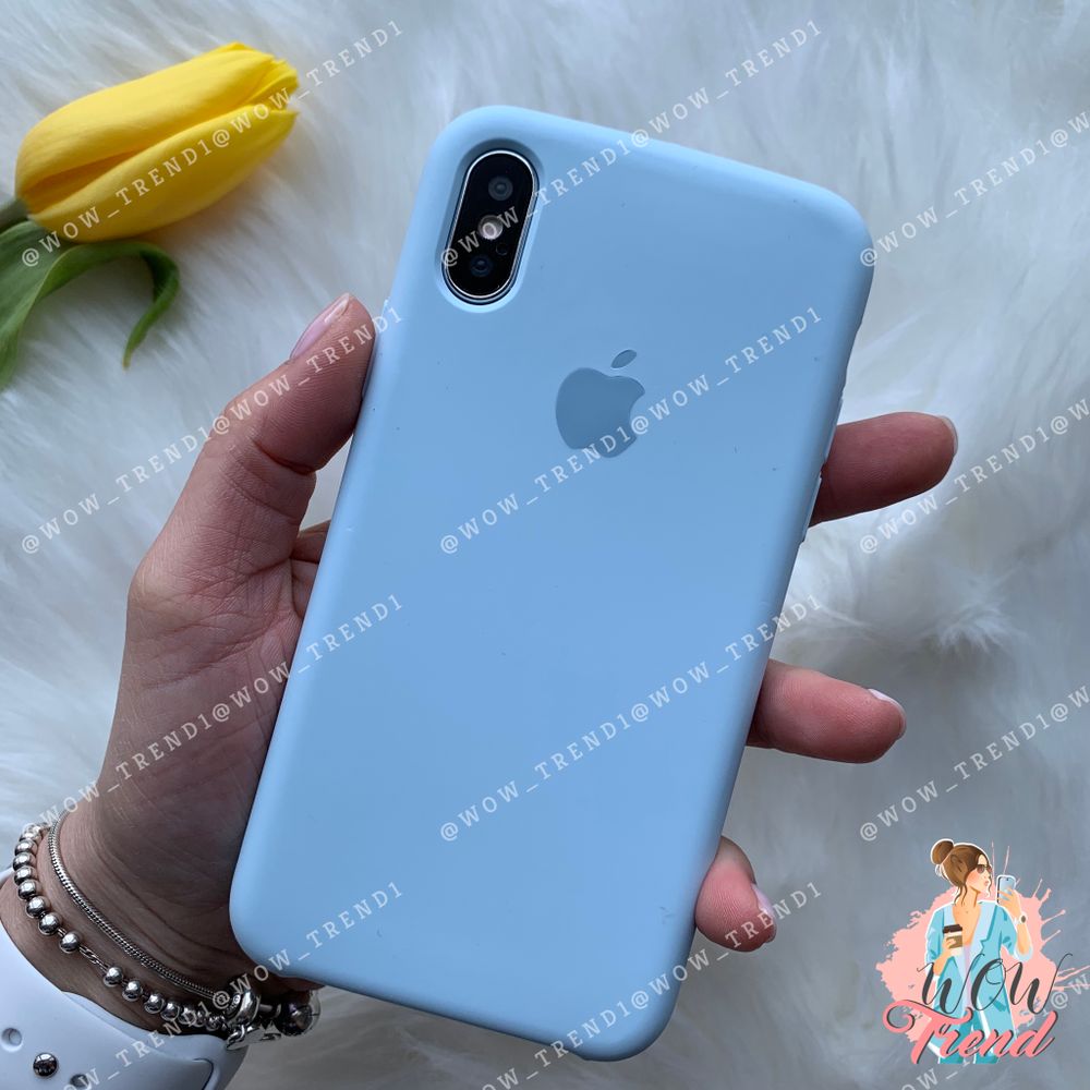 Чехол iPhone X/XS Silicone Case /sky blue/ светло-голубой 1:1