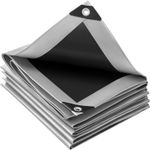 Тент 4х6 от дождя и снега 250г./м2 (серый/черный). Усиленные края.