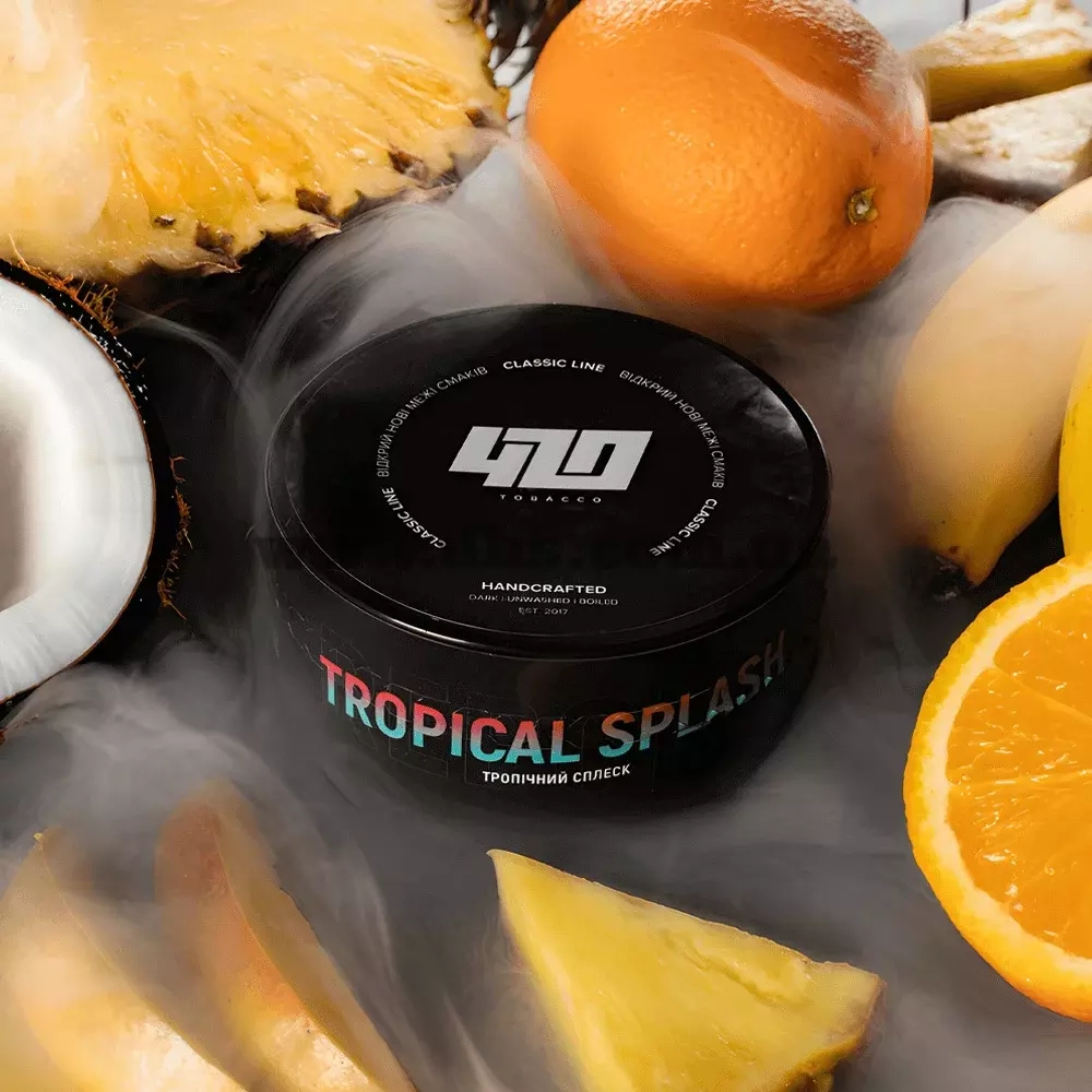 Табак для кальяна 420 Тропический всплеск | Ананас, Манго, Маракуйя (Tropical Splash) купить недорого с быстрой доставкой