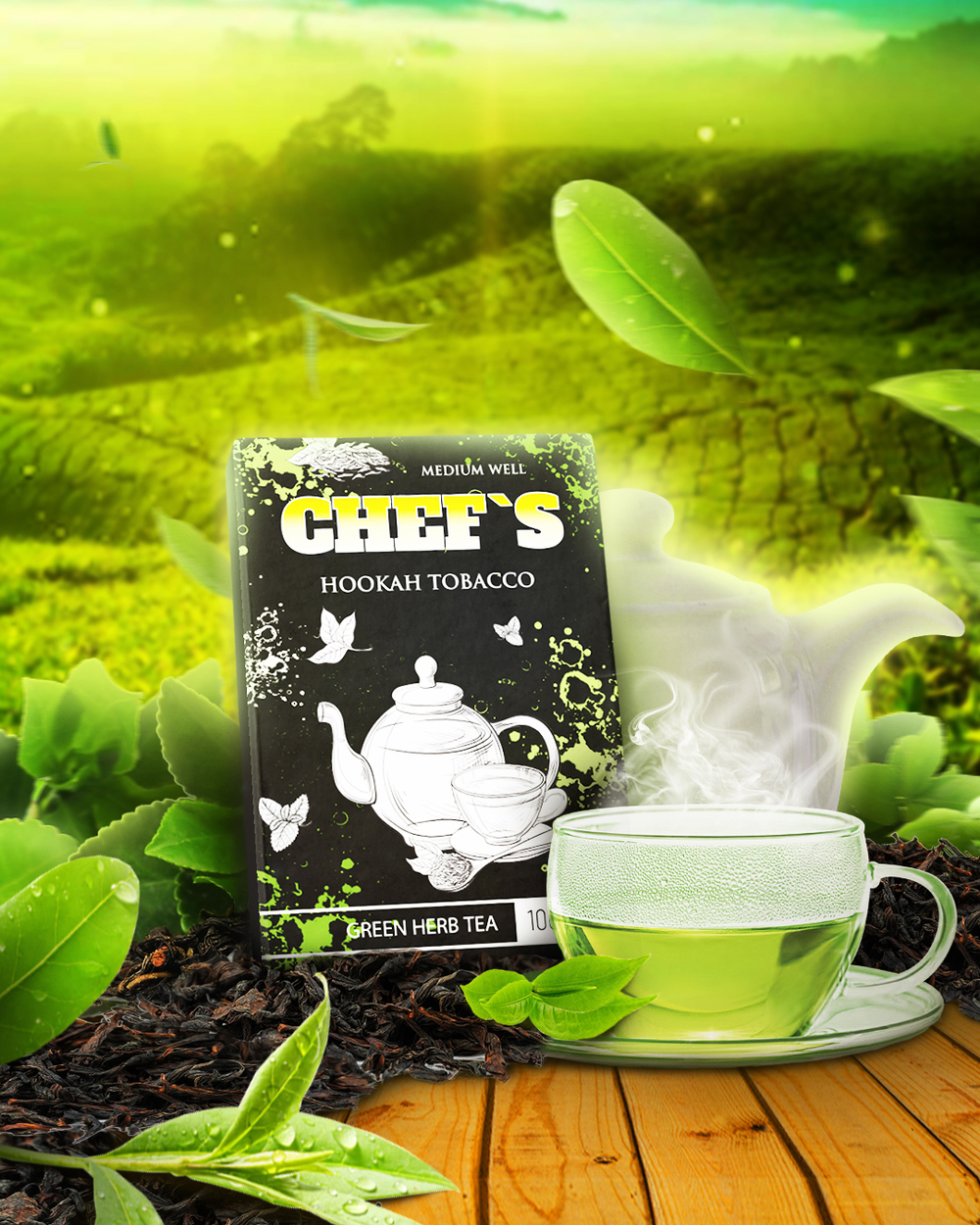 Табак для кальяна Chef’s Green Herb Tea (Зеленый Чай) купить дешево