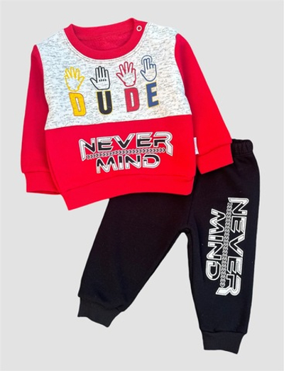 Костюм 2в1: світшот, штани "Never mind" трьохнитка з начосом TM "Pepelino"