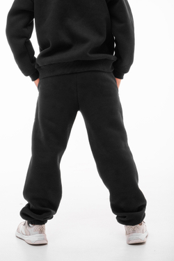 Дитячий спортивний утеплений костюм Kindamor Warm Autumn Black для хлопчика, фліс чорний
