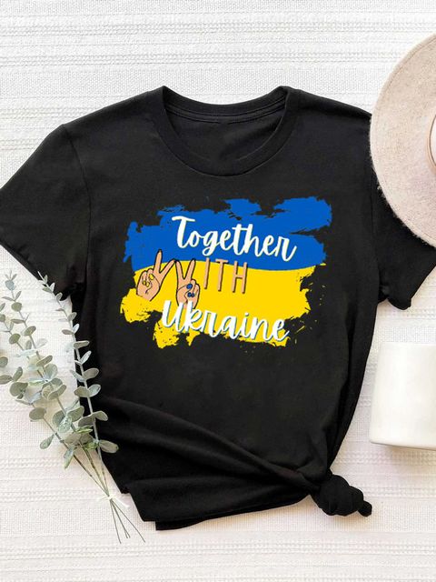 Футболка чоловіча чорна Together with Ukraine Love&Live