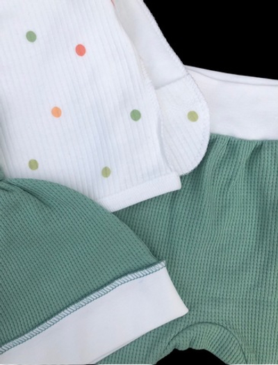 Комплект 3в1: льоля, повзунки, шапочка "Принт", інтерлок ТМ “Happy ТОТ”