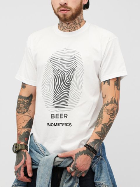 Футболка мужская белая Beer biometrics Love&Live фото 1
