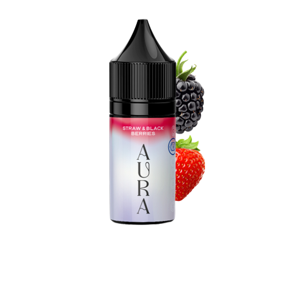 Сольова РідинаAura 15ml Straw and Black Berries (Аура Полуниця Ожина) 30mg | 50mg
