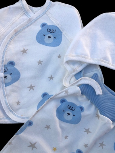 Комплект 3в1: льоля, повзунки, шапочка "Принт", футер ТМ “Happy ТОТ” (56 см)