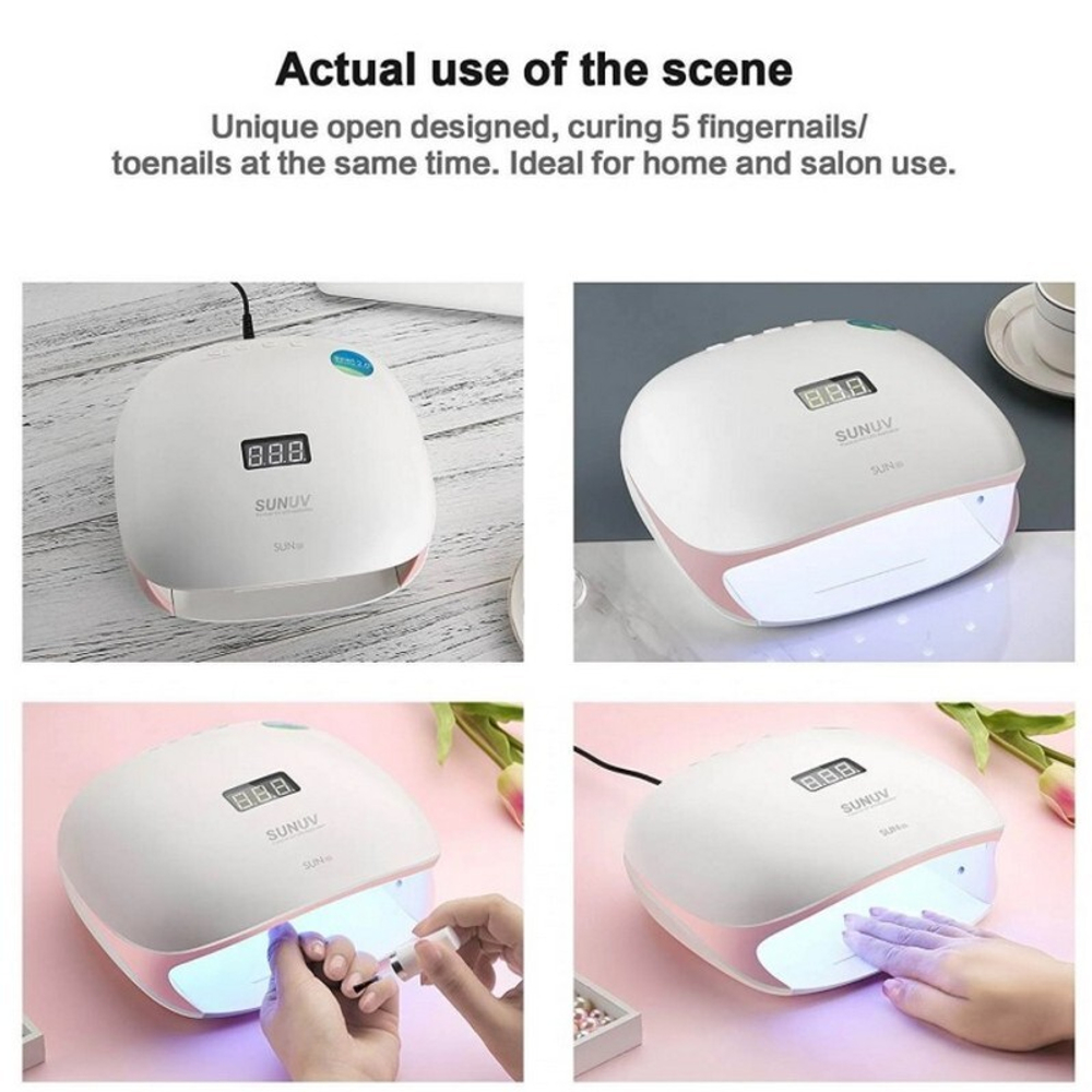 Лампа для манікюру LED+UV Sun 4s Pink, нового покоління з кварцовими діодами, 48Вт оригінал