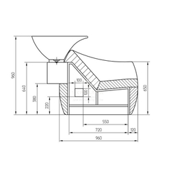 Перукарська мийка 1011-2 з підніжкою