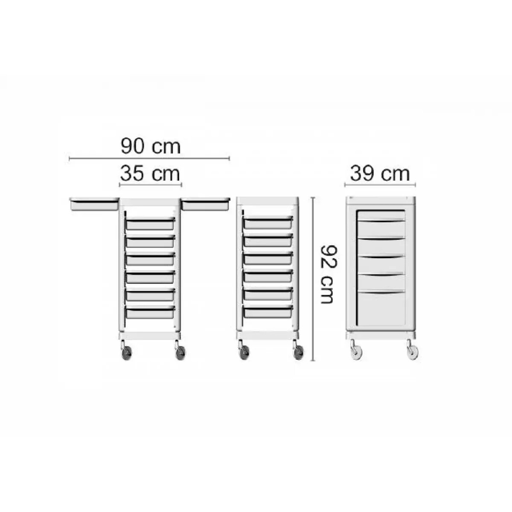 Парикмахерская тележка Ceriotti City, на высоких колесах