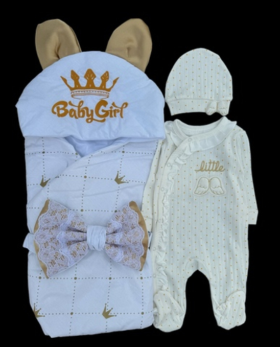 Набір на виписку з пологового та для повсякденного користування для дівчинки (56 розмір)