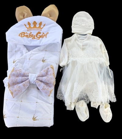 Набір на виписку з пологового та для повсякденного користування для дівчинки (56 розмір)