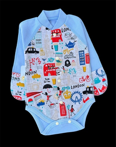 Боді з довгим рукавом "Принт", інтерлок ТМ "Happy ToT" (56 см)