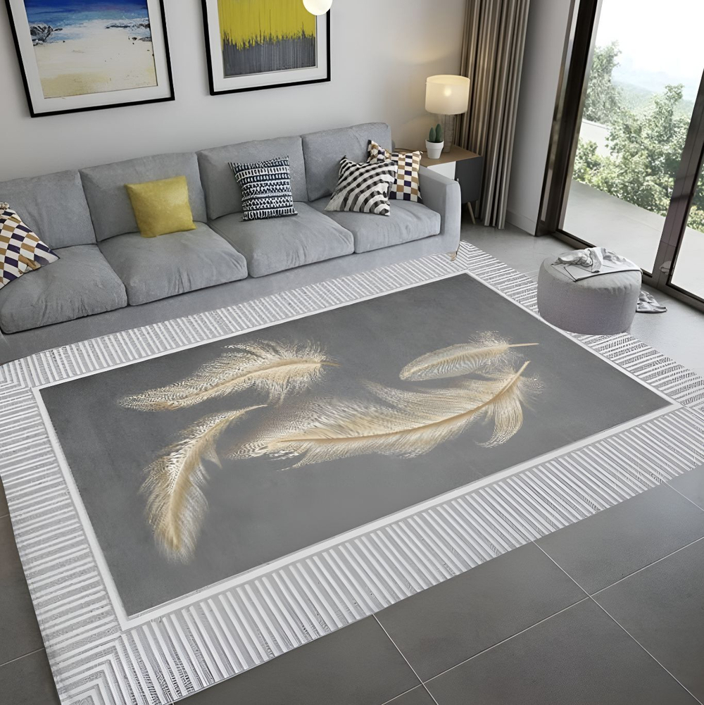 Ковер 200см*300см, золотые перья